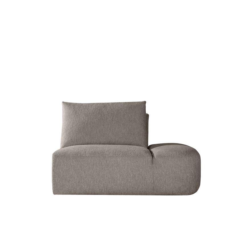 Bank Rocca Ottomane Rechts Voorstaand 134x97x77 cm - Taupe Canyon | Zwart Hout