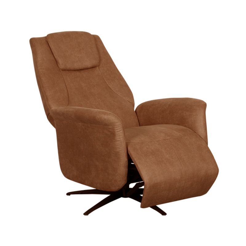 Elektrische Fauteuil Stockholm 77x87x112 cm Cognac Micro Suede | Zwart Metaal