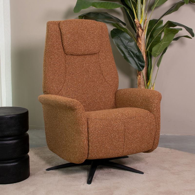 Elektrische Fauteuil Stockholm 77x87x112 cm Coral Royal Boucle | Zwart Metaal