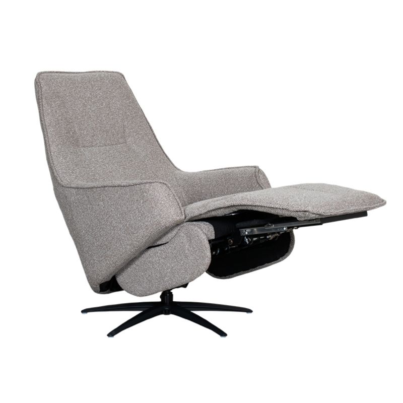 Elektrische Fauteuil Odense 68x87x110 cm Mushroom Royal Boucle | Zwart Metaal