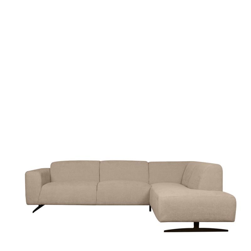 Hoekbank Rodano Rechts 278x210x75 cm - Clay Elite | Zwart Metaal