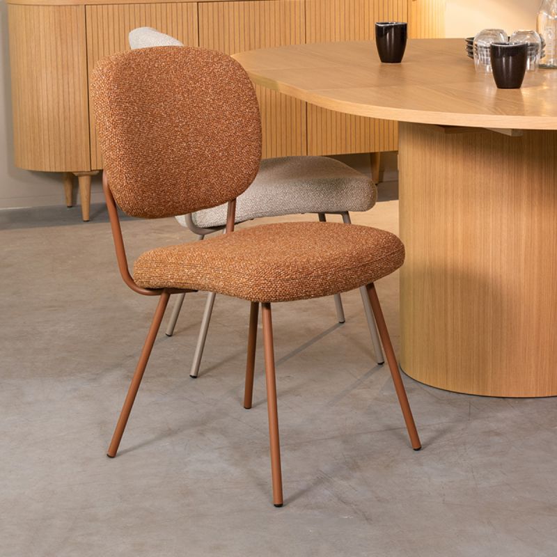 Eetkamerstoel Singapore 49x63x90 cm Coral Royal Boucle | Coral Metaal