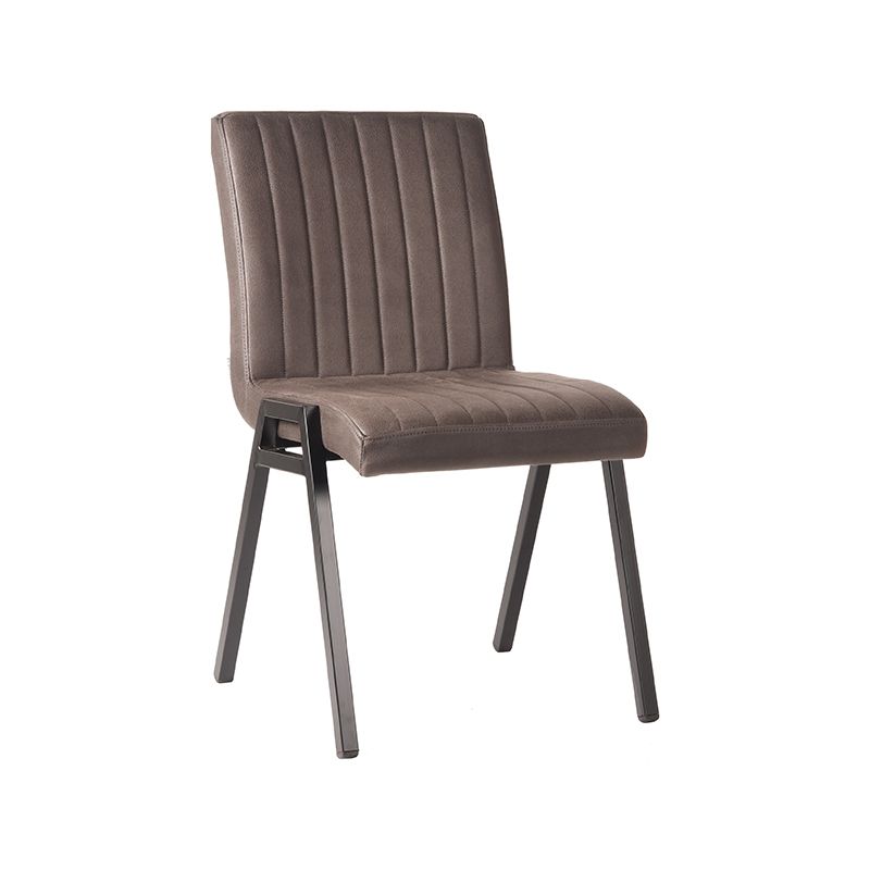 Eetkamerstoel Matz 50x60x86 cm Antraciet Microvezel | Zwart Metaal