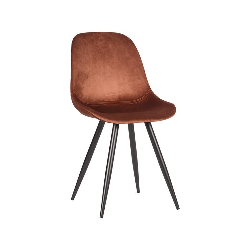 Eetkamerstoel Capri 46x56x88 cm Rust Fluweel | Zwart Metaal