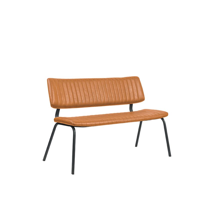Eetkamerbank Gusto 120x63x81 cm Cognac Kunstleder | Zwart Metaal