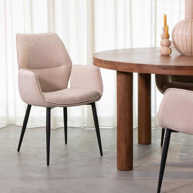 Eetkamerstoel Morris 59x62x92 cm Naturel Elite | Zwart Metaal