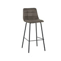 Barkruk Bistro 44x51x105 cm Taupe Micro Suede | Zwart Metaal