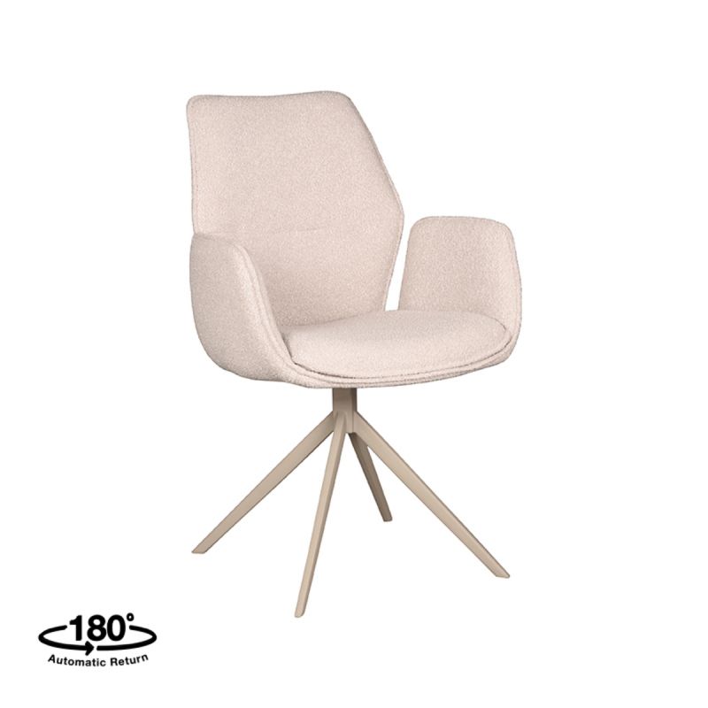Eetkamerstoel Mellow 58x63x92 cm Naturel Boucle | Taupe Metaal