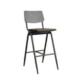 Barkruk Solid 49x58x109 cm Zwart Hout | Zwart Metaal