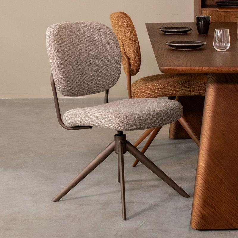 Eetkamerstoel Geneva 49x63x90 cm Mushroom Royal Boucle | Brons Metaal