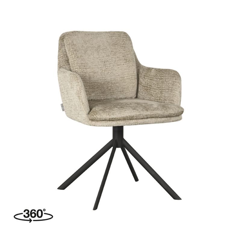 Eetkamerstoel Joy 58x63x83 cm Beige Elegance | Zwart Metaal