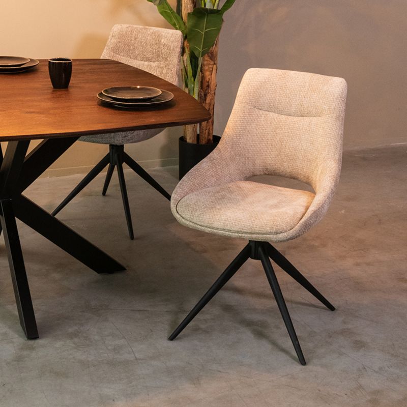 Eetkamerstoel Marlow 48x63x86 cm Clay Elite | Zwart Metaal