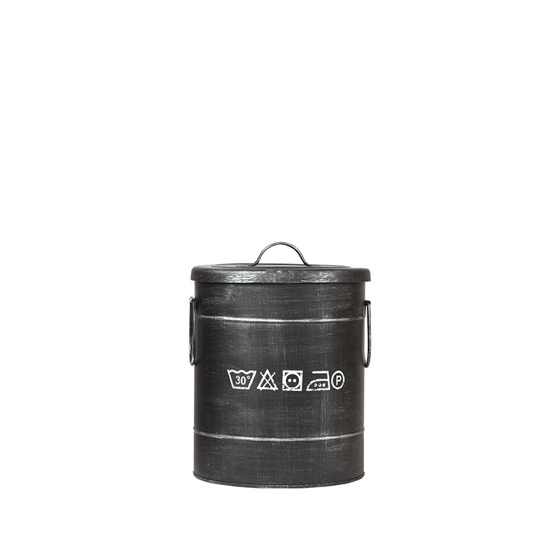 Wasmand 26x26x33 cm | S Antiek Zwart Metaal