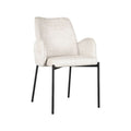 Eetkamerstoel Joni 55x60x86 cm Creme Elegance | Zwart Metaal