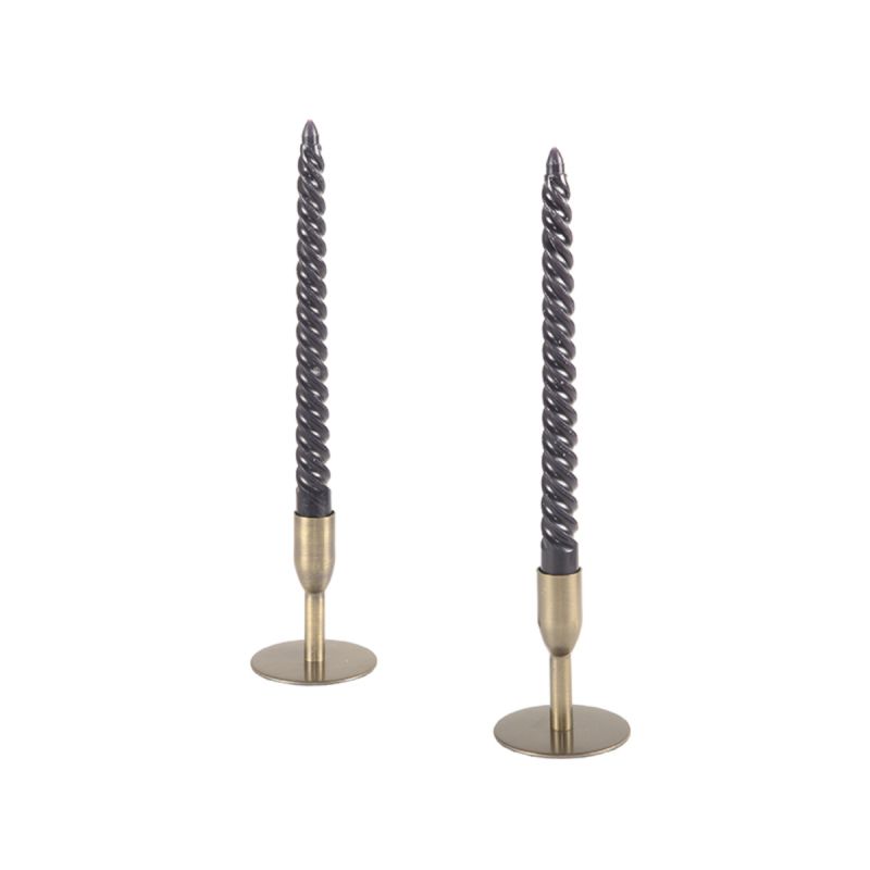 Set Kandelaars 8x8x13 cm Antiek Goud Metaal