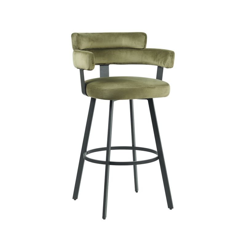 Barkruk Bardio 56x52x101 cm Hunter Fluweel | Zwart Metaal
