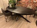 Milaan eettafel ovaal (mango) – zwart
