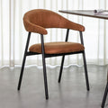 Eetkamerstoel Amaze 54x54x80 cm Cognac Micro Suede | Zwart Metaal