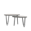 Salontafel Set Frisk 68x43x44 cm Zwart Mangohout | Zwart Metaal