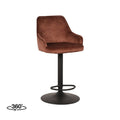 Barkruk Fender 50x52x90-110 cm Rust Velours | Zwart Metaal
