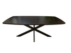 Facetrand tafel – Fineerlaag met visgraatmotief – curved zwart glad