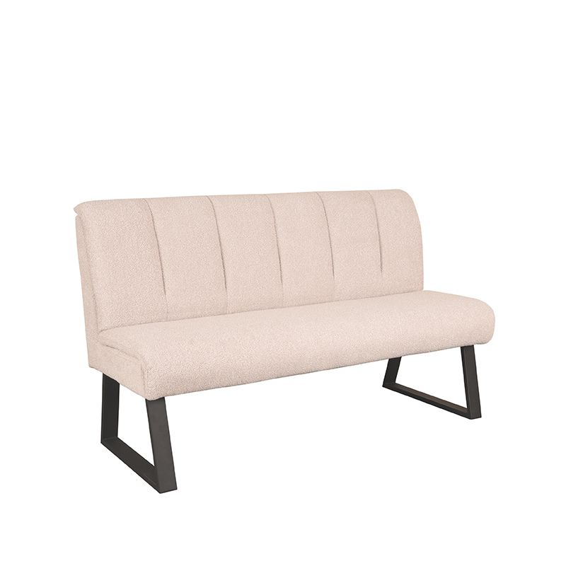 Eetkamerbank Modula 3-Zits 150x62x92 cm Naturel Boucle | Zwart Metaal