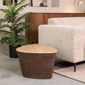Salontafel Ravi 70x50x37 cm Travertin | Espresso Mangohout