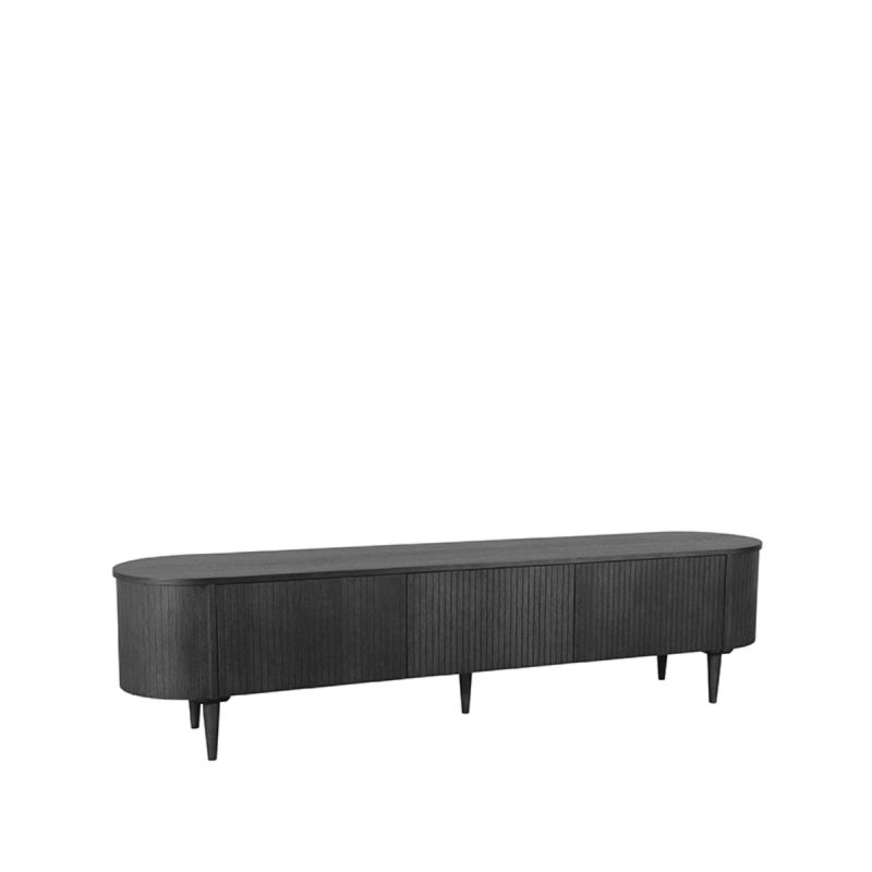Tv-Meubel Oliva 220x47x55 cm Zwart Eiken