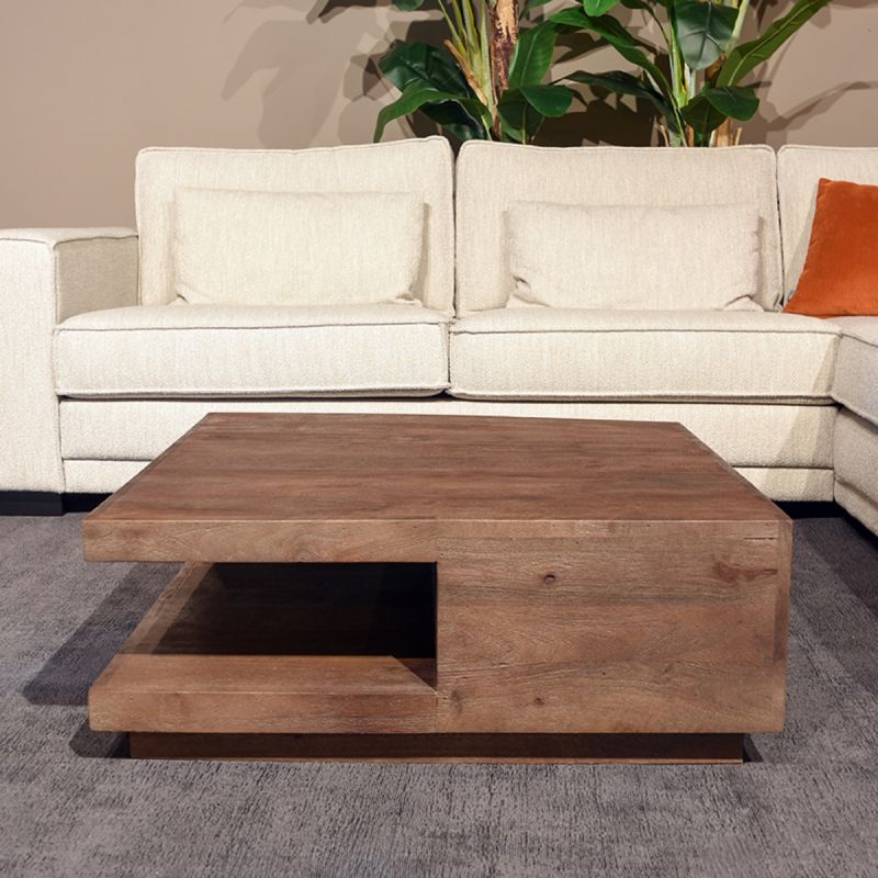 Salontafel Square 80x80x30 cm Espresso Mangohout