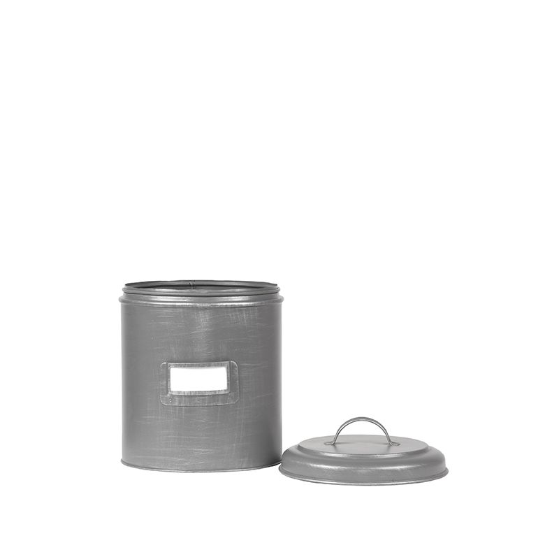 Opbergblik 14x14x20 cm | M Antiek Grijs Metaal