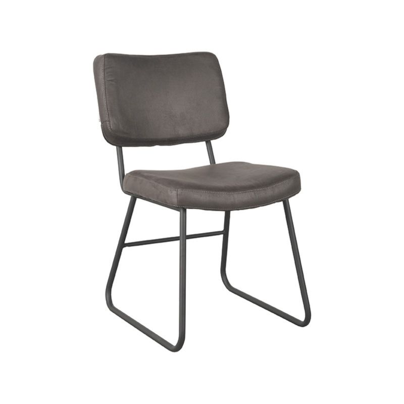 Eetkamerstoel Noah 47x61x85 cm Antraciet Micro Suede | Zwart Metaal
