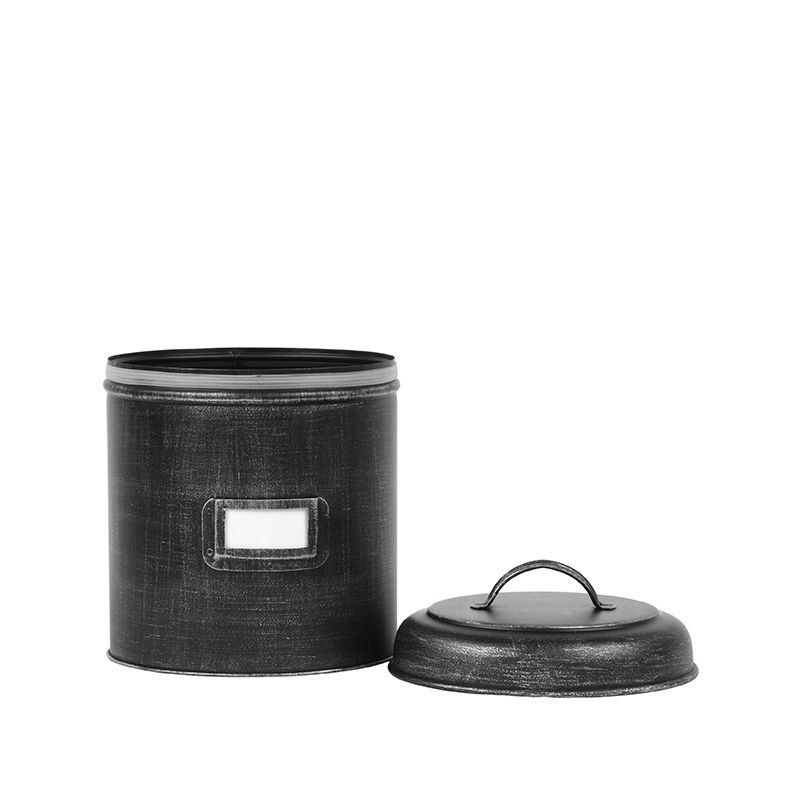 Opbergblik 20x20x25 cm | XL Antiek Zwart Metaal