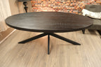 Milaan eettafel ovaal (mango) – zwart