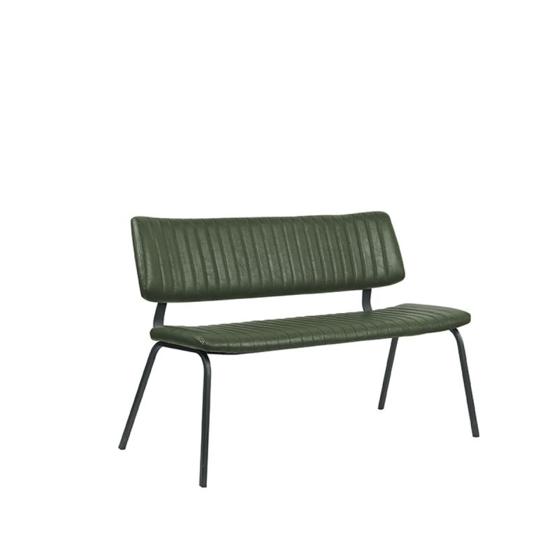 Eetkamerbank Gusto 120x63x81 cm Hunter Kunstleder | Zwart Metaal