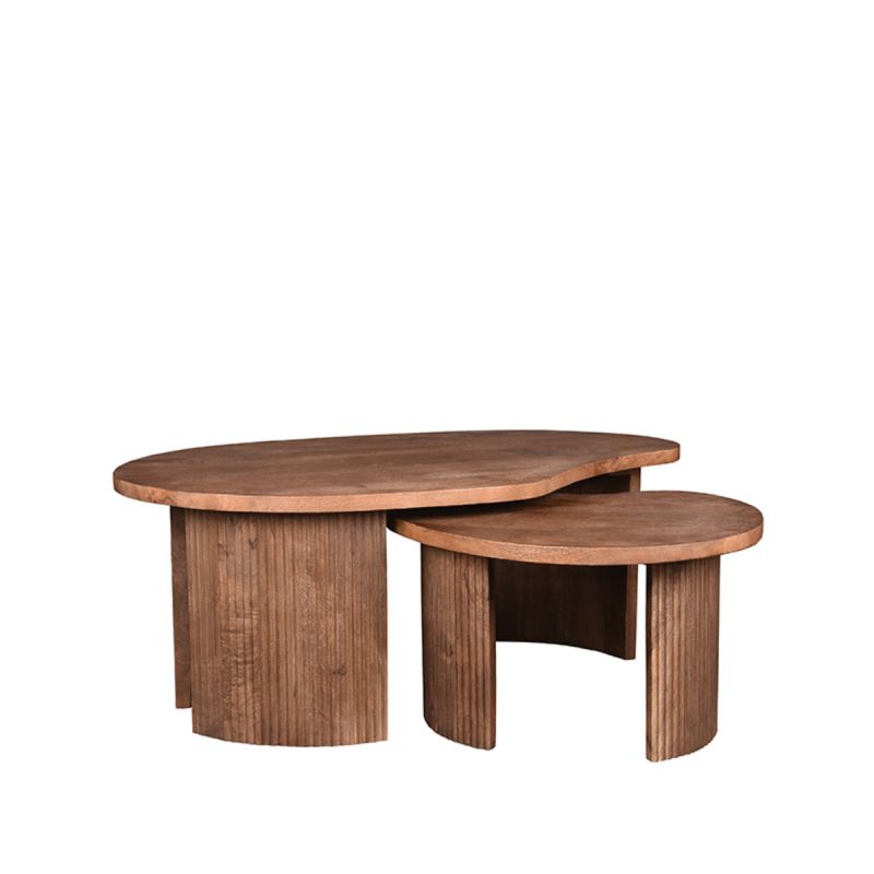 Salontafel Set Timon 100x58x40 cm Espresso Mangohout