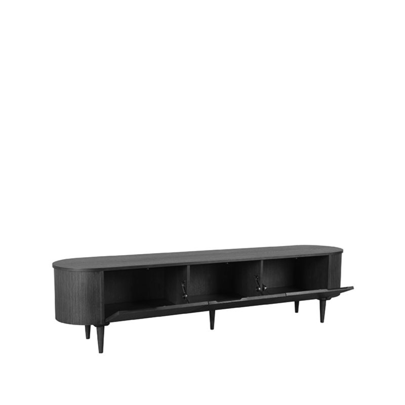 Tv-Meubel Oliva 220x47x55 cm Zwart Eiken