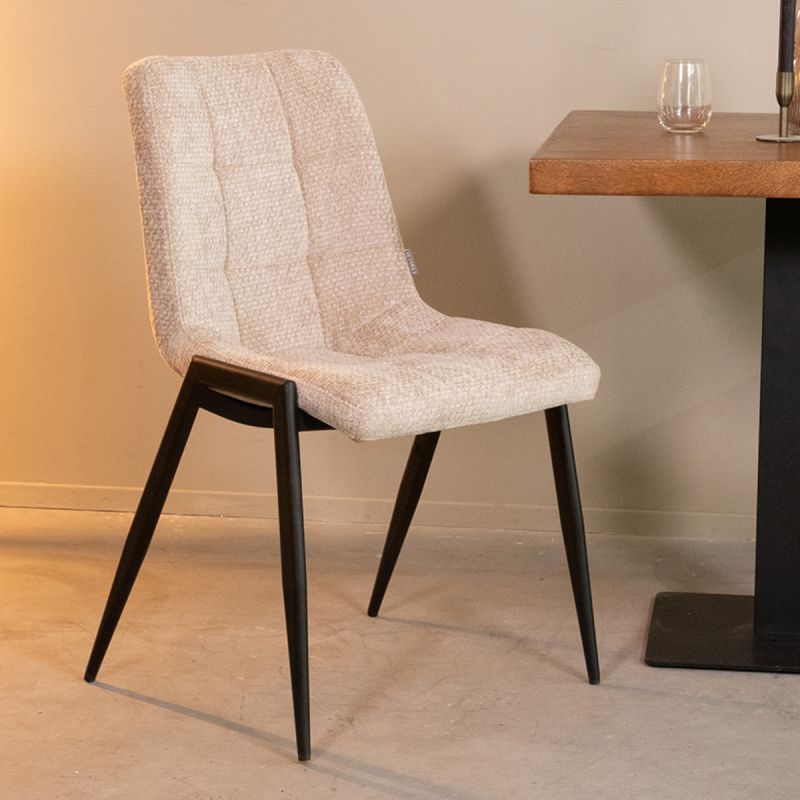Eetkamerstoel Noor 51x41x84 cm Clay Elite | Zwart Metaal
