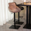 Barkruk Beauty 52x59x89-113 cm Taupe Micro Suede | Zwart Metaal