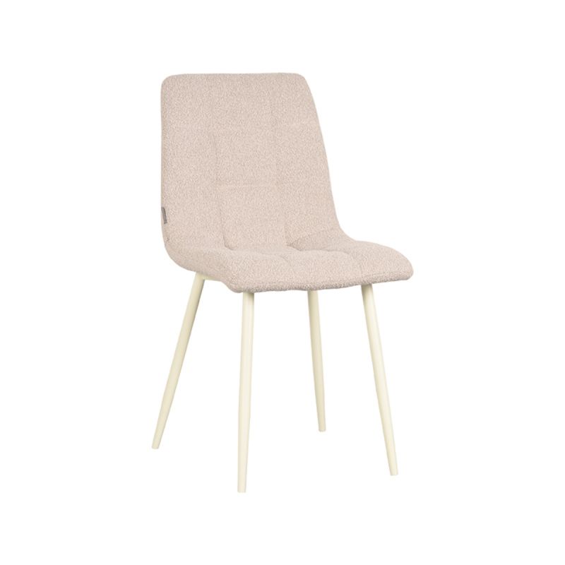 Eetkamerstoel Nino 54x45x89 cm Naturel Boucle | Shaded White Metaal
