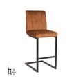 Barkruk Milo 41x53x100 cm Oker Velours | Zwart Metaal