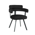Eetkamerstoel Bardio 62x57x79 cm Zwart Fluweel | Zwart Metaal