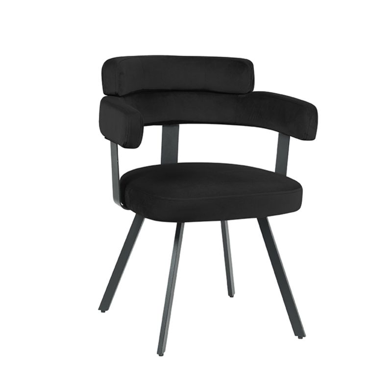 Eetkamerstoel Bardio 62x57x79 cm Zwart Fluweel | Zwart Metaal