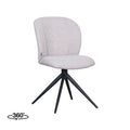 Eetkamerstoel Kimo 49x62x85 cm Naturel Boucle | Zwart Metaal