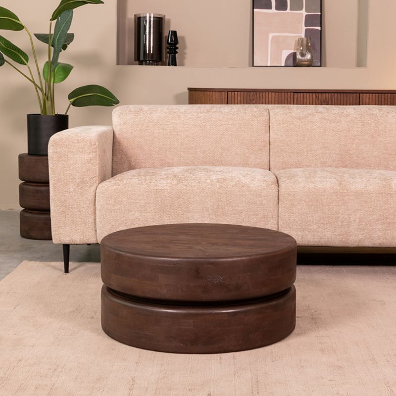 Salontafel Milly 70x70x31 cm Espresso Mangohout