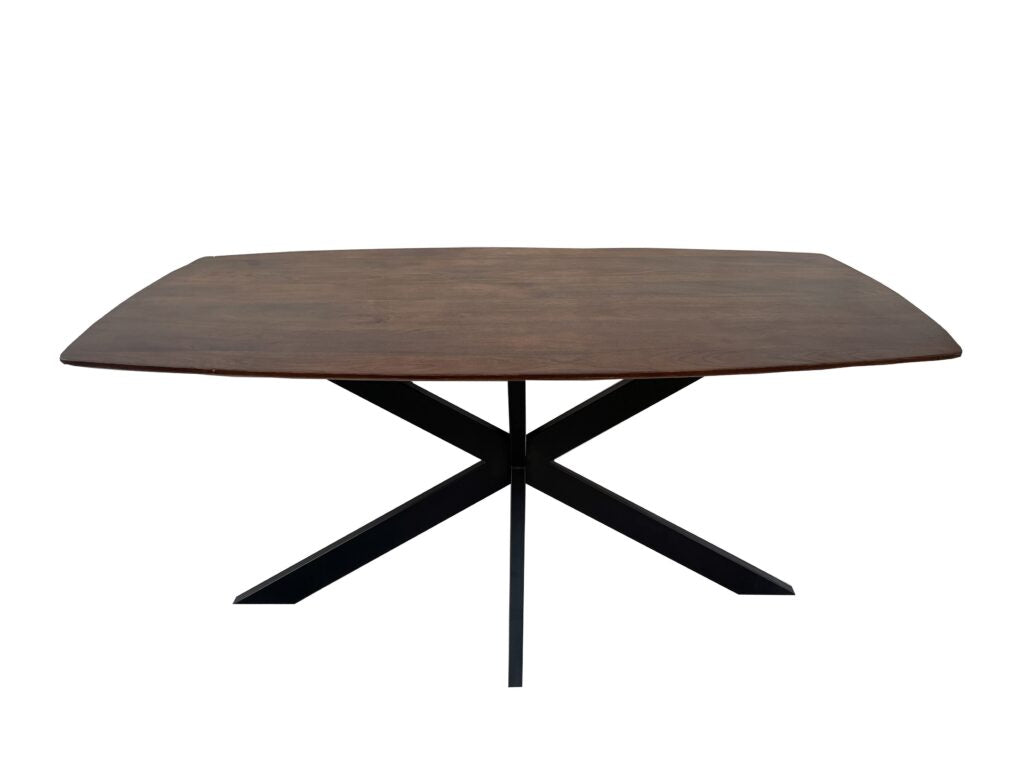 Mango tafels met facetrand – curved bruin smooth