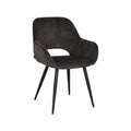 Eetkamerstoel Fer 58x57x87 cm Antraciet Velours | Zwart Metaal