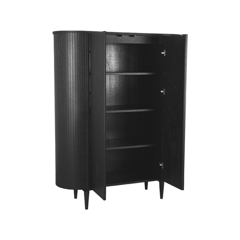 Hoge Kast Oliva 125x47x158 cm Zwart Eiken