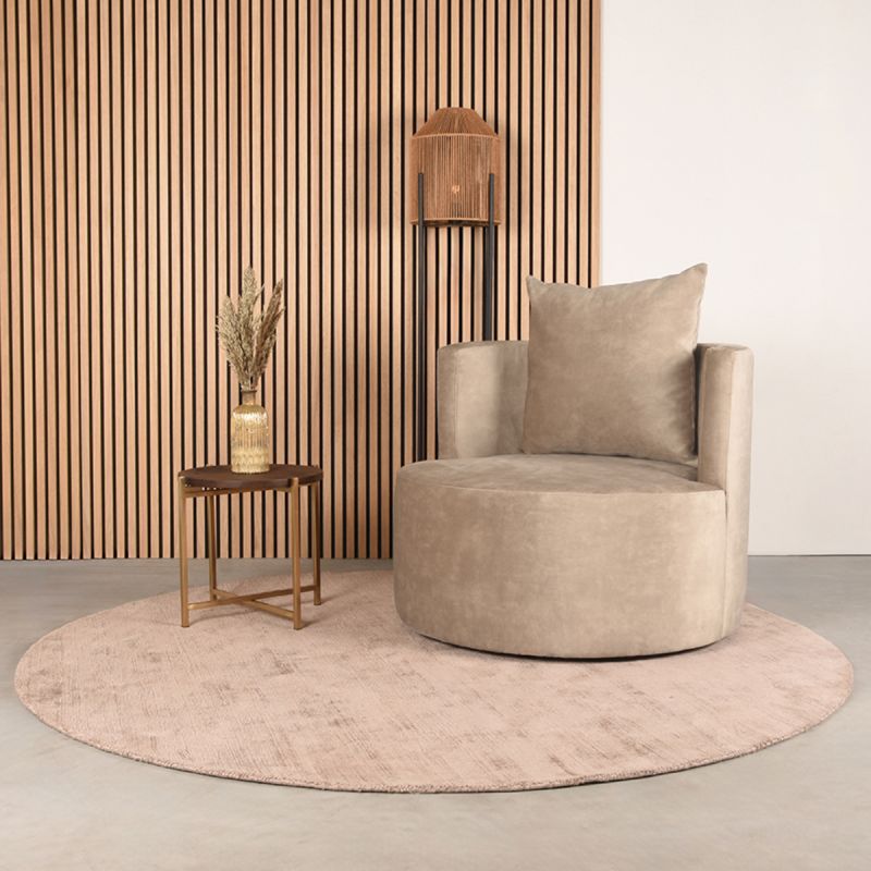 Fauteuil Evy 90x90x75 cm Nougat Velours