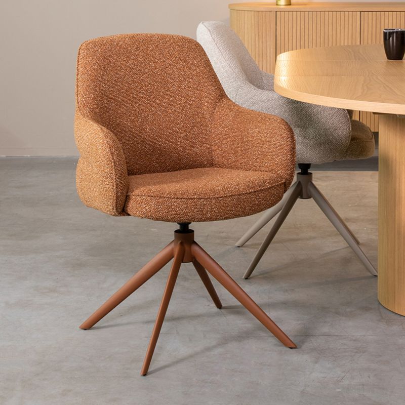 Eetkamerstoel Bern 61x66x91 cm Coral Royal Boucle | Coral Metaal