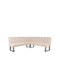 Eetkamerbank Modula 212x212x92 cm Naturel Boucle | Zwart Metaal